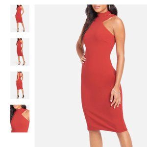 Bebe - Halter neck bodycon midi dress - Size small